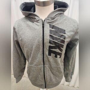 NWT Nike Boys Dri Fit Gray Zip-Up Hoodie